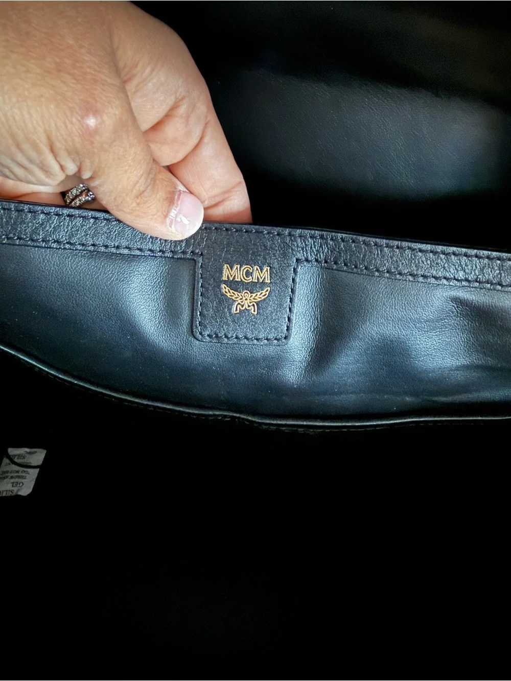 MCM Cognac Viestos Medium-Size Backpack with Monogram Side Studded Stark
